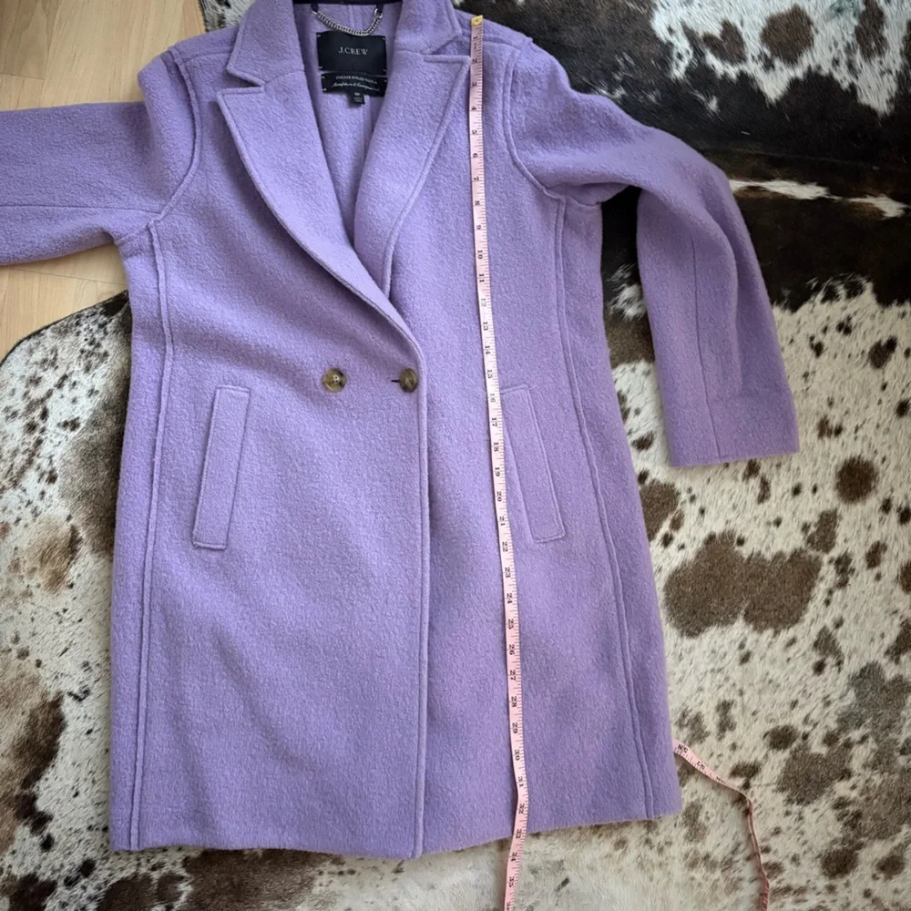 J CREW The Daphne Topcoat in Italian Boiled Wool in Lavender Size 6 Petite - Picture 9 of 10